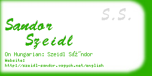 sandor szeidl business card